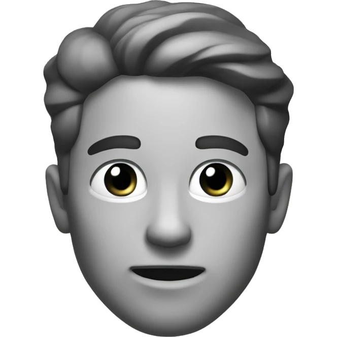 Man with sharp jaw in black and white emoji