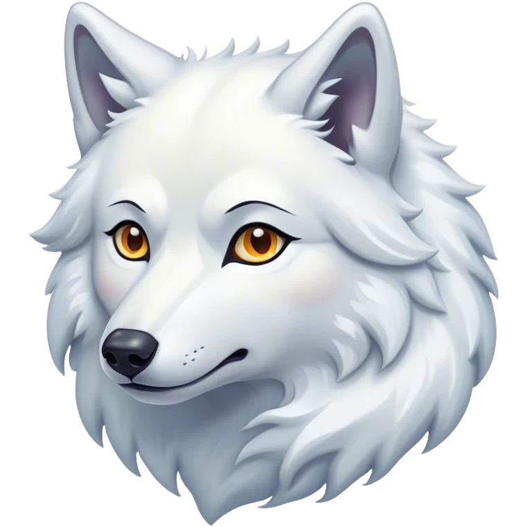 ethereal, ghostly, spiritural snow white wolf emoji