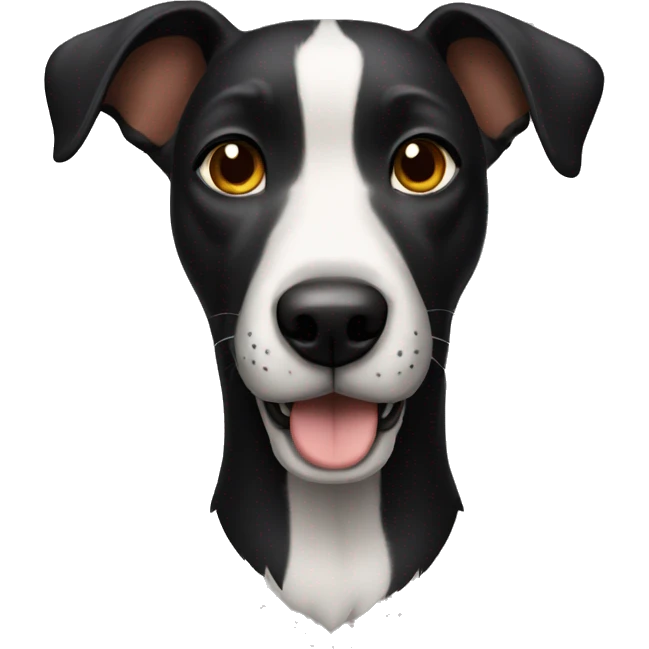 Perro negro con canas alegre emoji
