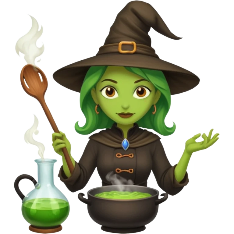 green witch cooking potion emoji