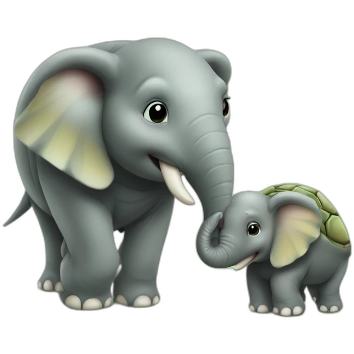 Turtle plus elephant ￼ emoji