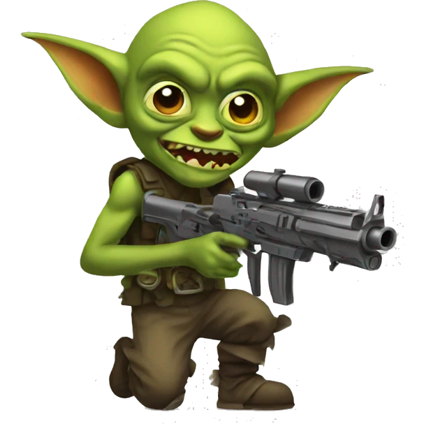 Goblin with a machine gun  emoji