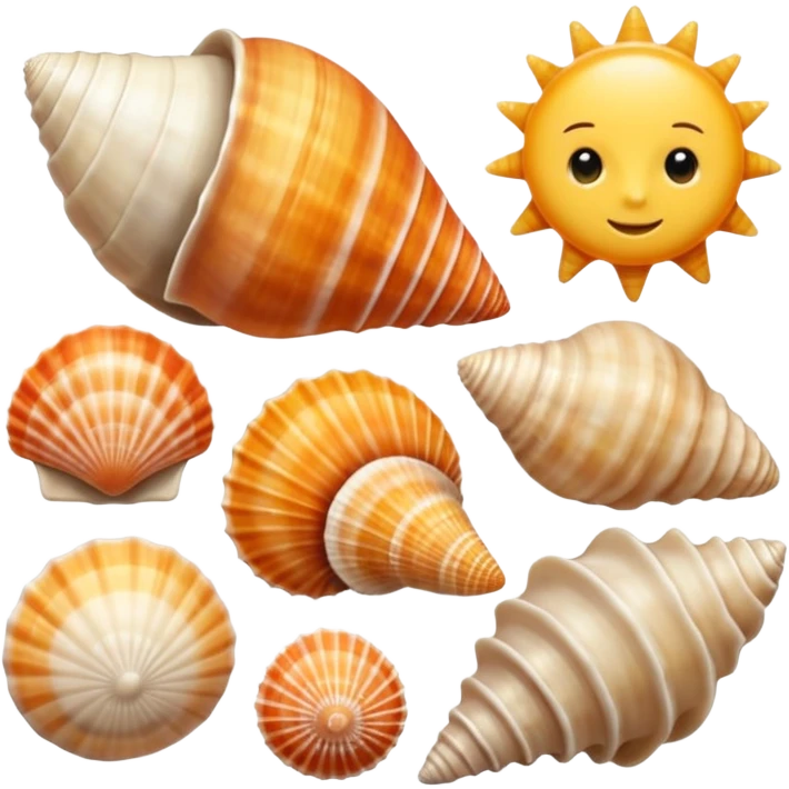 Conchas e sol emoji