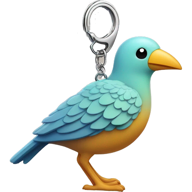 an expensive keychain with a cute bird imprint on it  emoji