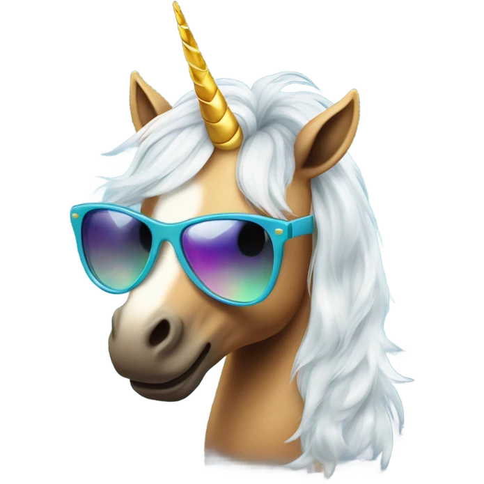 Unicorn with sunglasses emoji