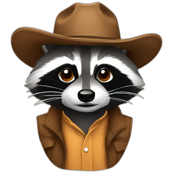 raccoon with cowboy hat emoji