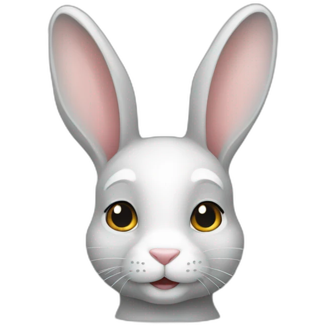 Lapin gris et blanc  emoji