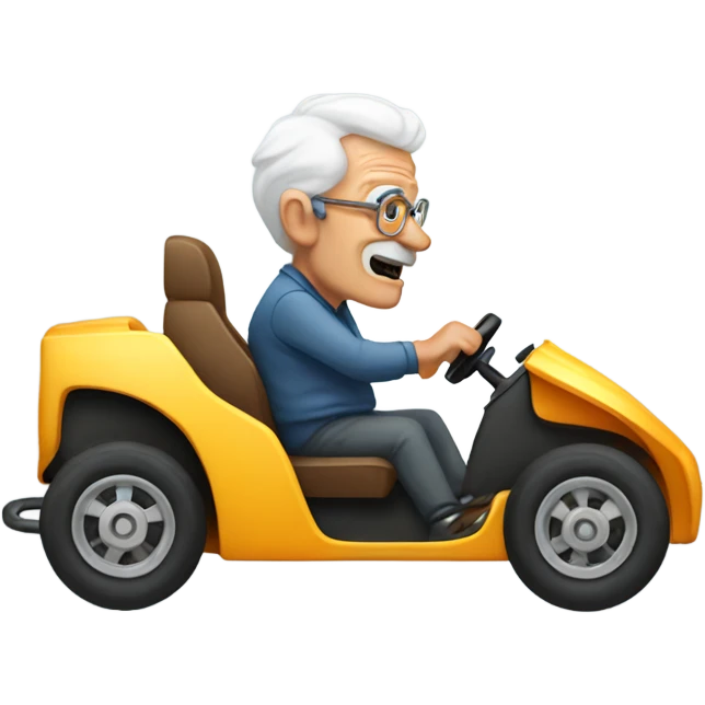Old man driving a gokart emoji