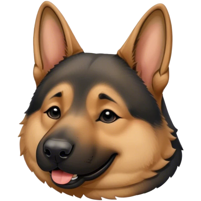 Cinematic Meme-Worthy Chubby Sleeping German Shepherd Portrait Emoji, Head resting peacefully with a blissful smile, showcasing a delightfully chubby build and a luxuriously thick tan and black coat, eyes shut in a serene nap, Simplified yet hilariously endearing features, highly detailed, glowing with a soft, drowsy light, high shine, relaxed and utterly lovable, stylized with an air of playful laziness, bright and heartwarming, soft glowing outline, capturing the essence of a comically sleepy guardian, so meme-worthy it feels like it could instantly become the next viral sensation of adorable slumber! emoji