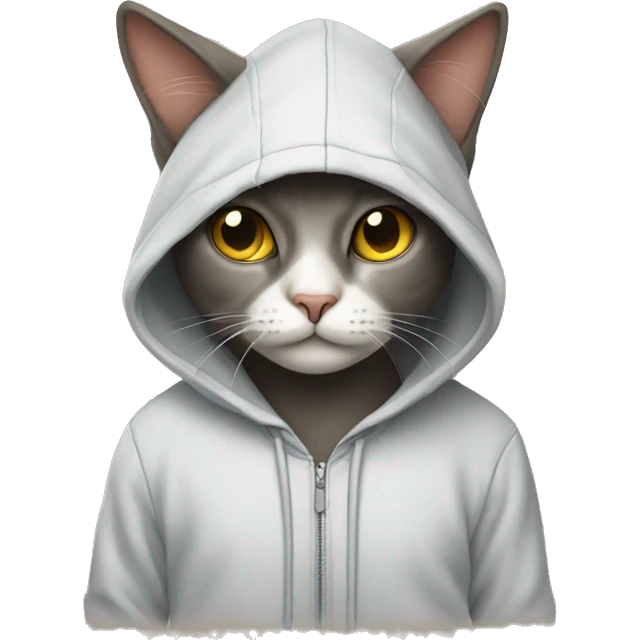Cat wearing a hoodie emoji