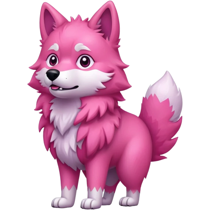 Pink wolf emoji