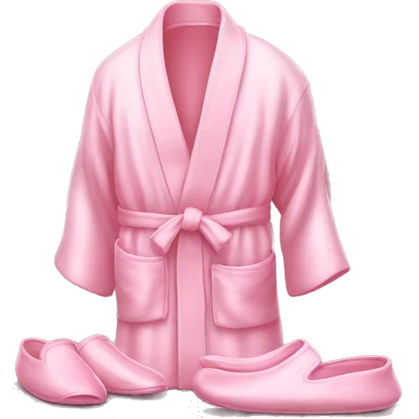 Light pink silk slippers and robe emoji
