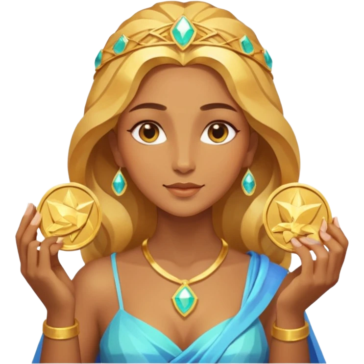 Goddess Golden Coin Magic Fantasy Low Poly emoji