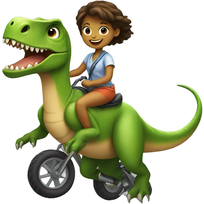 girl riding dinosaur emoji