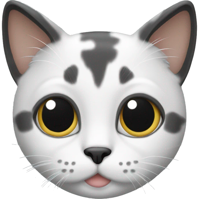 Cat with black and white hair emoji