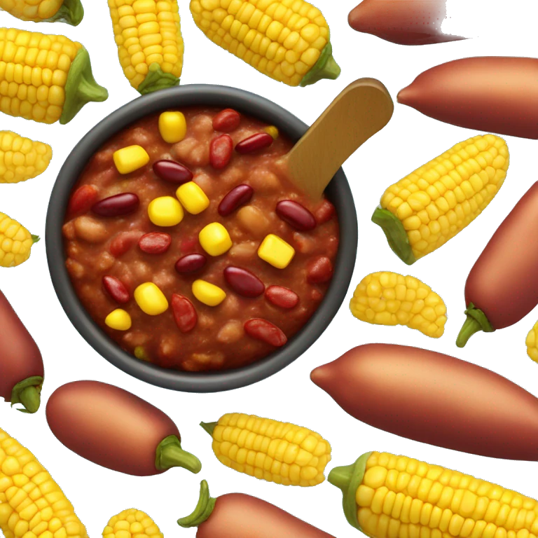 Chilli con carne with corn pieces and kidney beans emoji