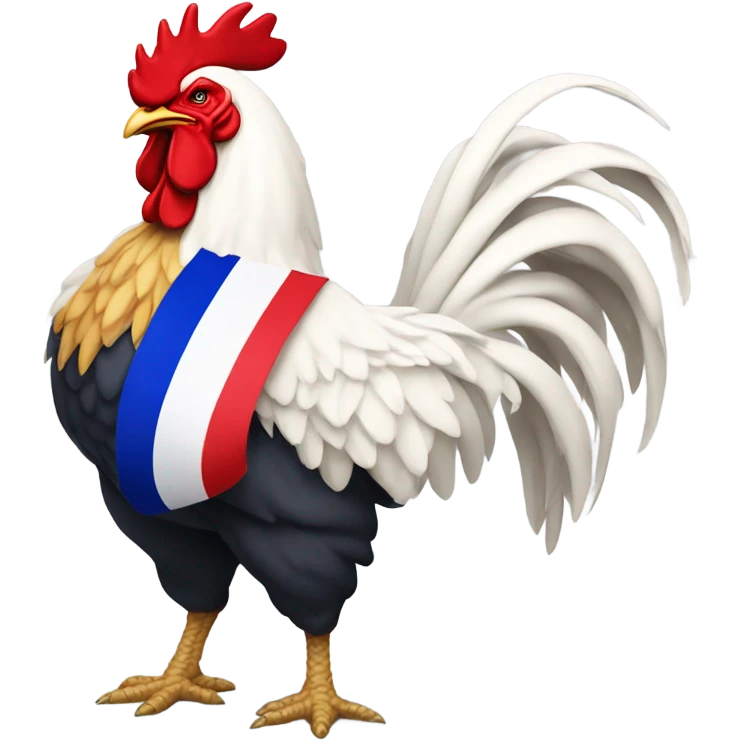 rooster with muscles and french flag emoji