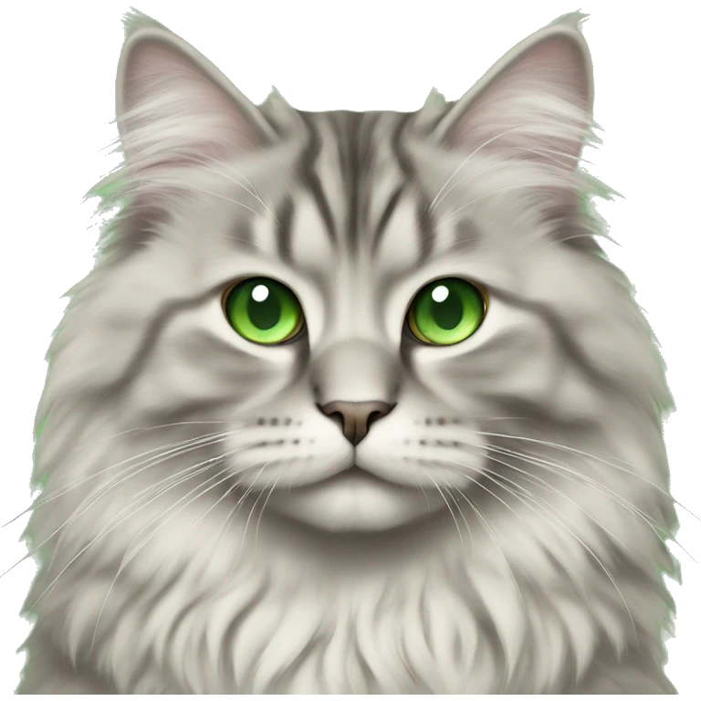 Siberian cat  with green eyes sitting emoji