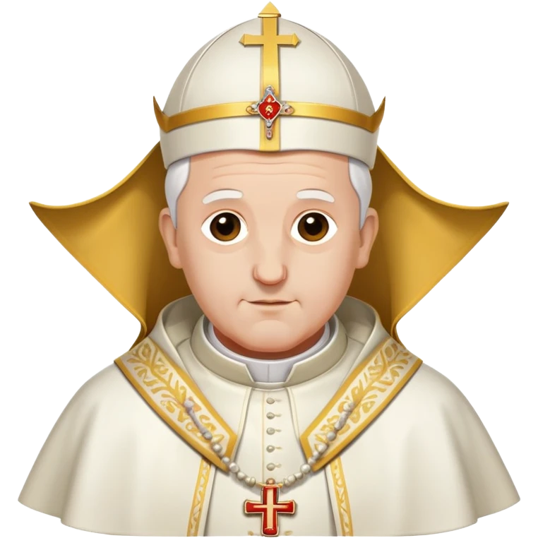 Pope with traditional white mitre and papal vestments emoji