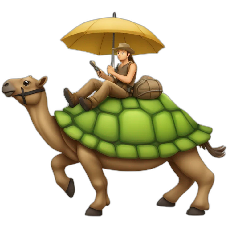 Chameau sur tortue emoji