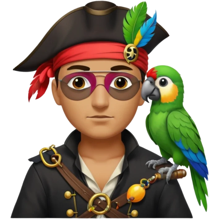 pirate and parrot emoji