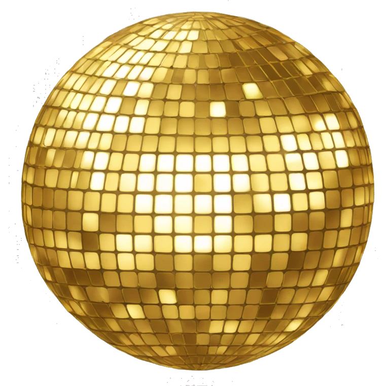 super sparkly gold disco ball emoji