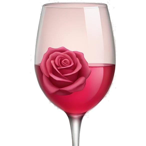 Rose wine in glass  emoji