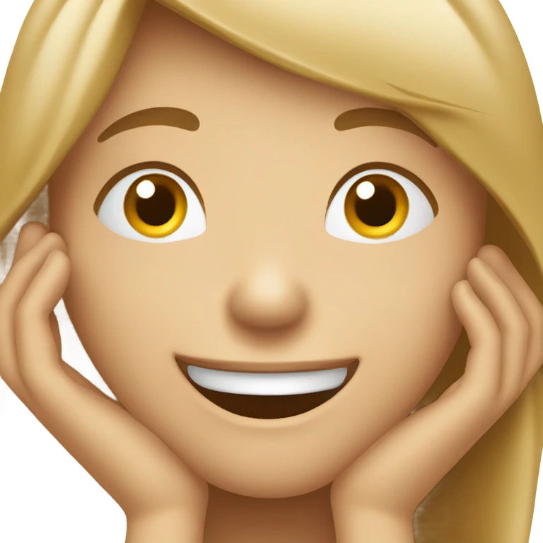 Smiling with my hands on my face emoji