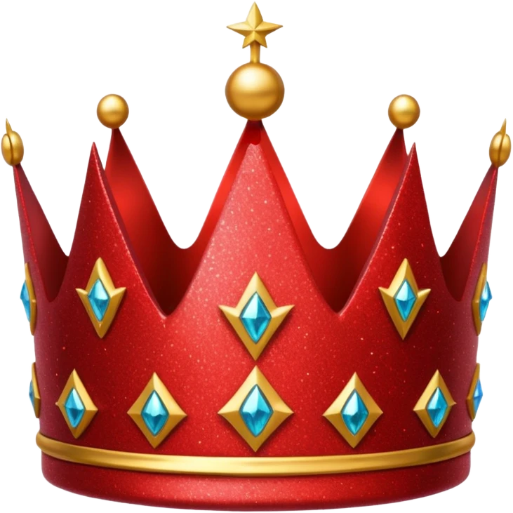 red glitter crown emoji