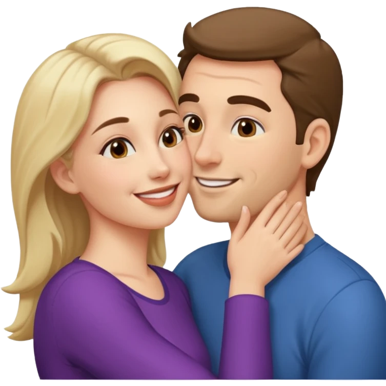 Woman on husbands face emoji
