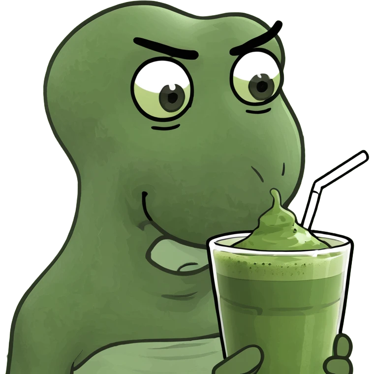 Squidward sexy drinking matcha  emoji