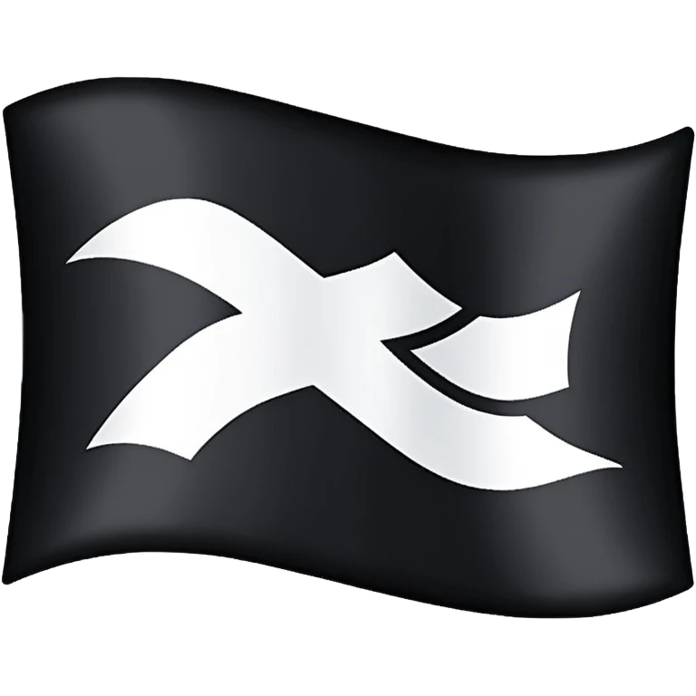 White flag with a black flag inside with a another white flag inside emoji
