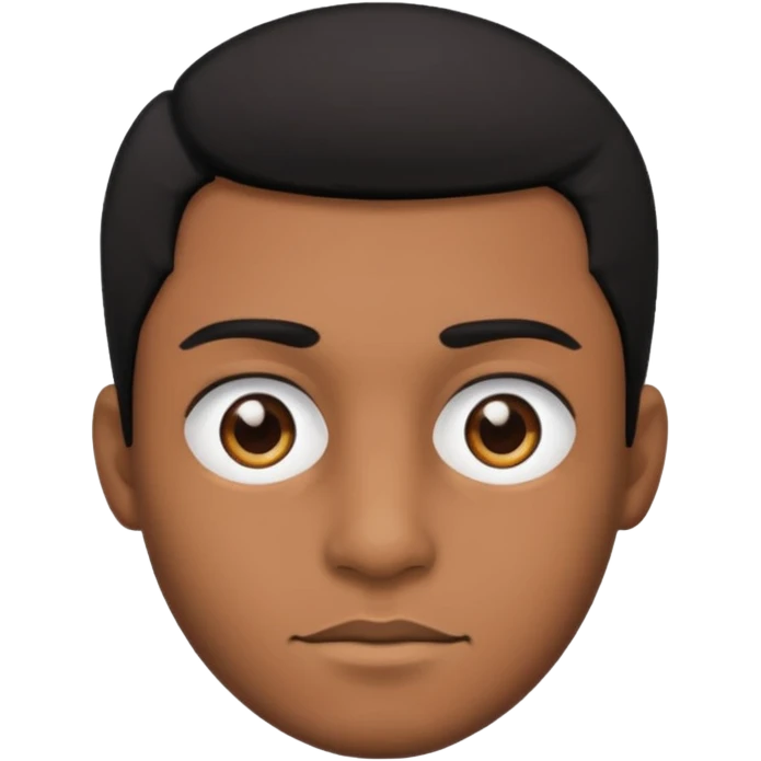 Brown skin man with black hair and black eyes emoji