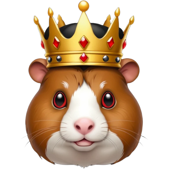 guinea pig evil king with glowing red eyes and black crown emoji