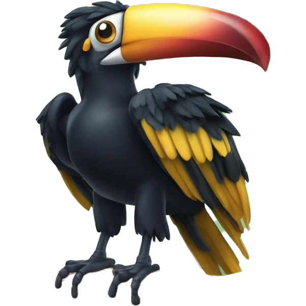 um tucano com a cabeça bem maior em relação a corpo emoji