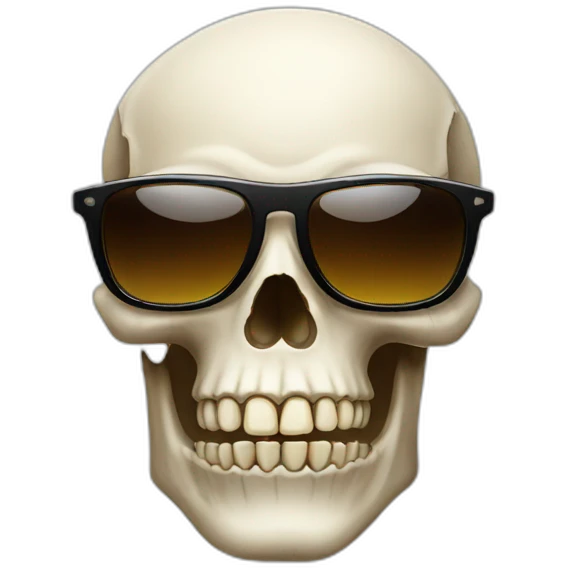Skull head wearing sunglasses emoji