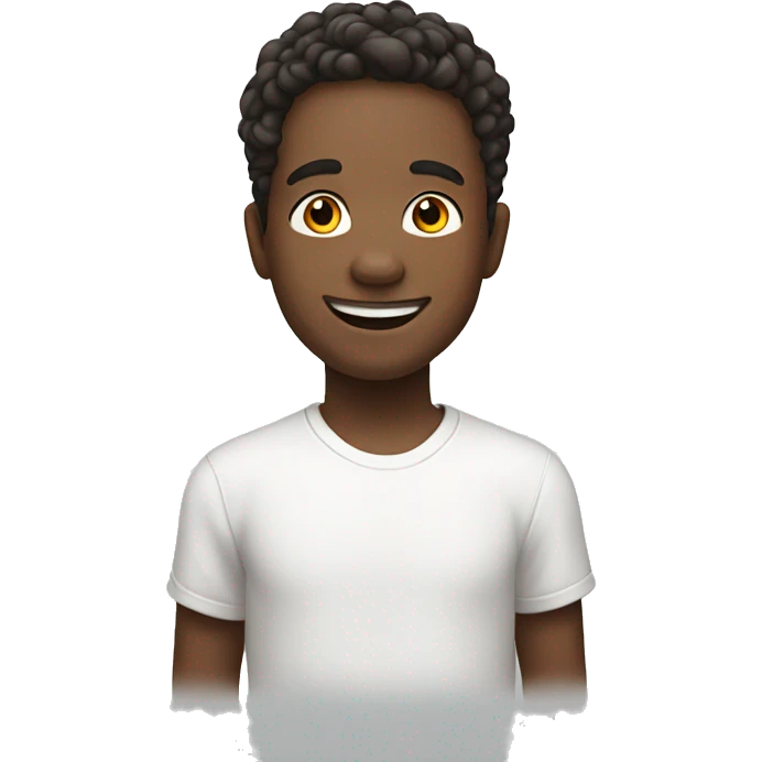 smiling boy in white shirt emoji