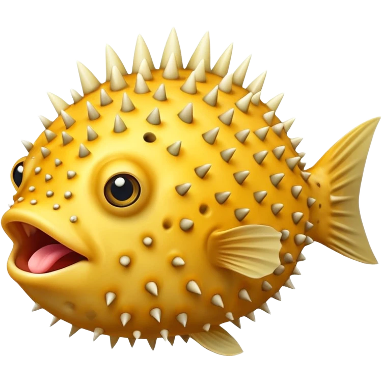 Puffer fish putting up the middle finger with his tongue out emoji