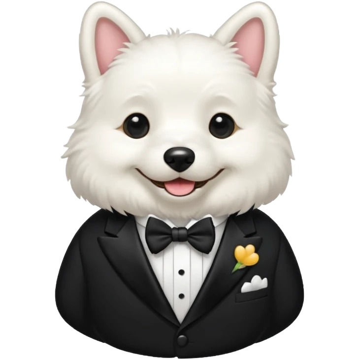 cute blob  dog in a tuxedo emoji