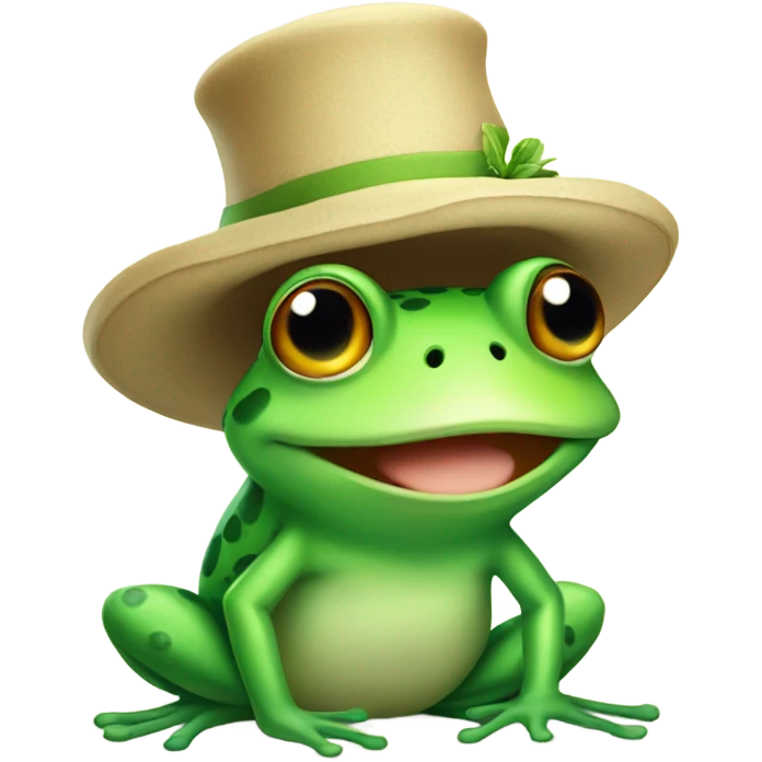 Cute frog wearing a frog hat emoji
