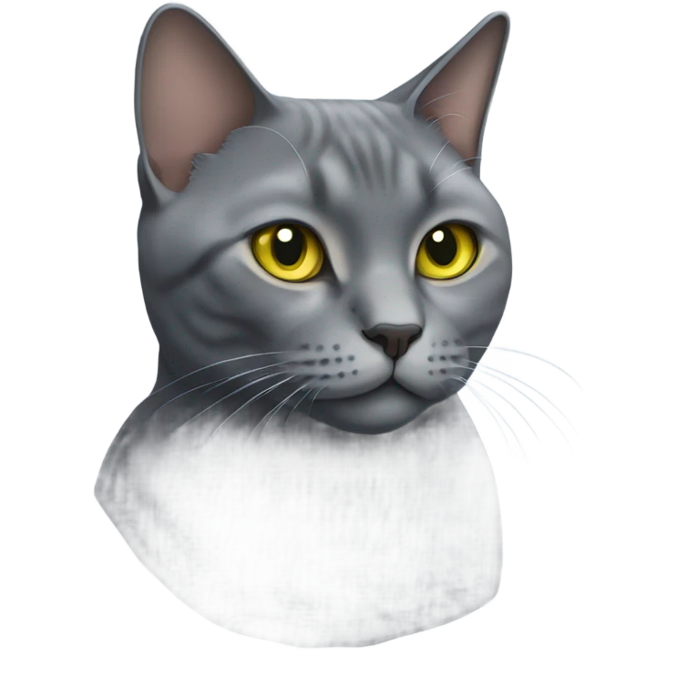 Full body portrait of a chartreux cat emoji