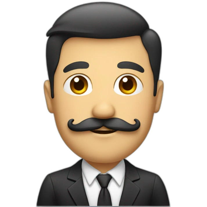 Homme avec une moustache rectangulaire emoji