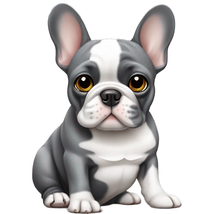 French bulldog that’s gray and white ￼ emoji