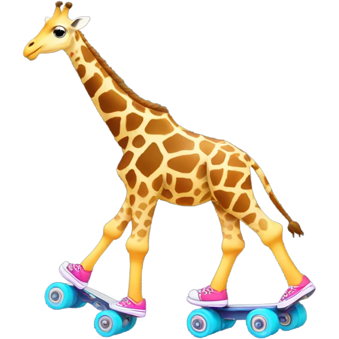 Giraffe wearing roller skates  emoji