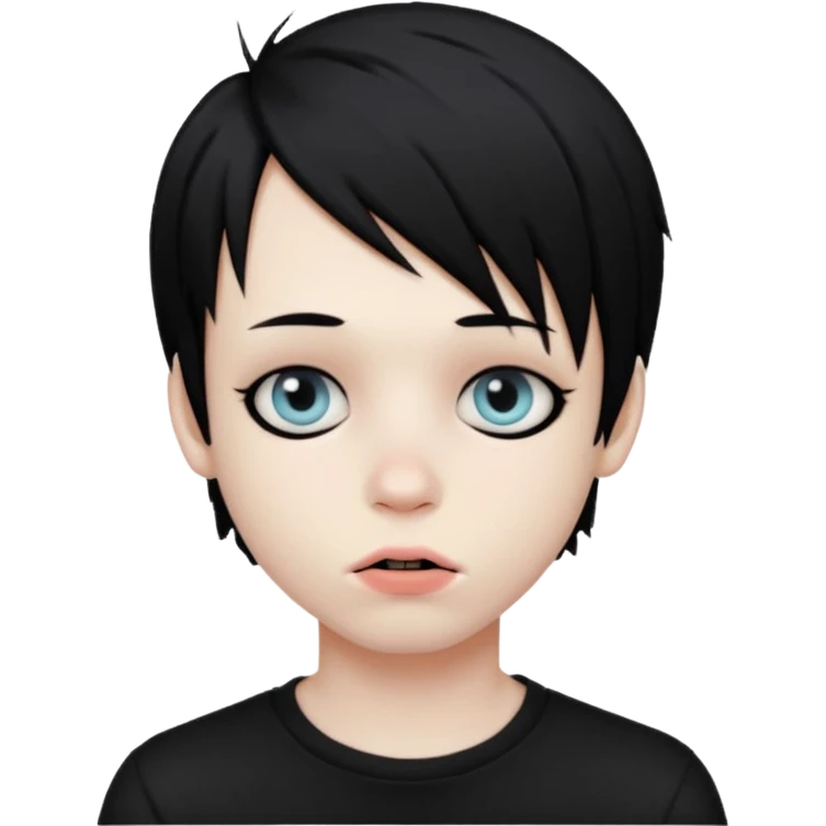 emo boy with lip piercing in emoji