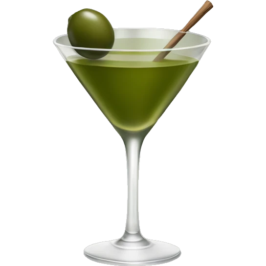 Olive martini with no face emoji