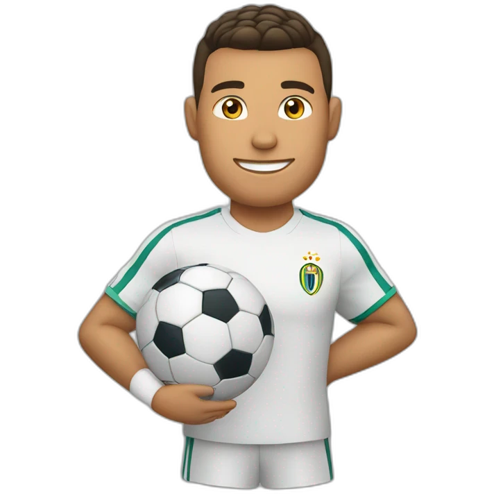 Ronaldo avec un ballon dans les mains emoji