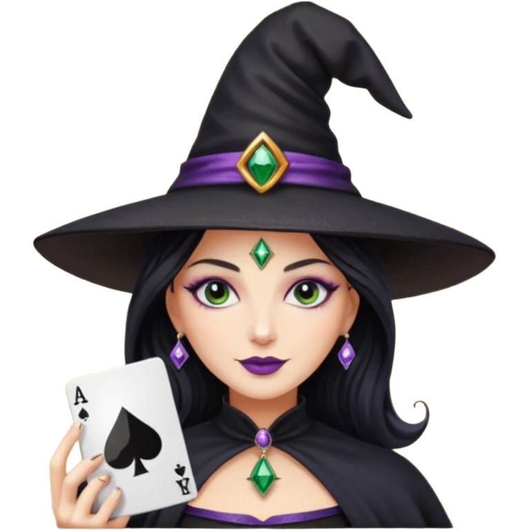 Glitter Black Hat of Witch Copas Symbol of Card emoji