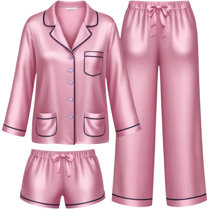 Light pink silk pyjamas set emoji