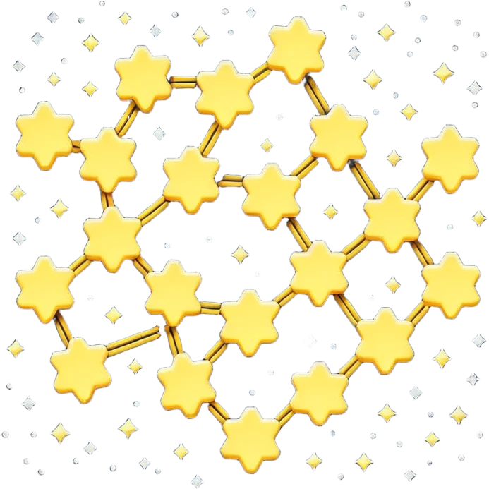 Pixel art icon of a glowing constellation made of connected stars, symbolizing knowledge paths and courses. 
Minimalistic, clean pixel style, soft glow, readable at small size, centered, no background, designed for dark UI.
 emoji